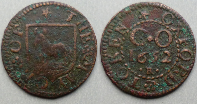 Oxford, city issue 1652 farthing N3667